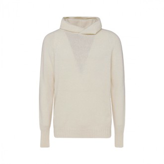 Ma Ry Ya - White Virgin Wool And Cashmere Blend Hoodie Sweater