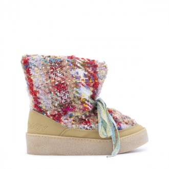 Khrisjoy - Multicolor Leather And Tweed-knit Puff Boots