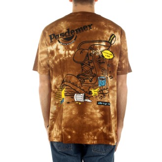 DIRTY BOOTS TIE DYE T-SHIRT NATURAL/BROWN