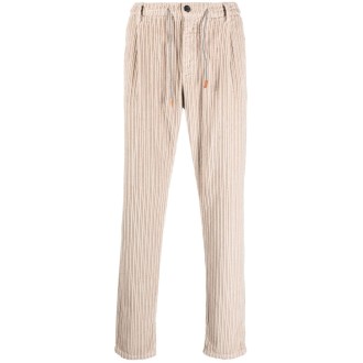 ELEVENTY pantaloni in velluto a coste di cotone beige chiaro