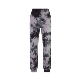 OFF-WHITE Joggers Uomo In Cotone Grigio Tie-Dye Con Logo e Diagonali