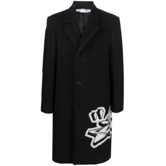 Off White Single Breasted Coat