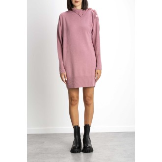 KNITTED DRESS VISCOSE WOOL AND CACHEMIRE