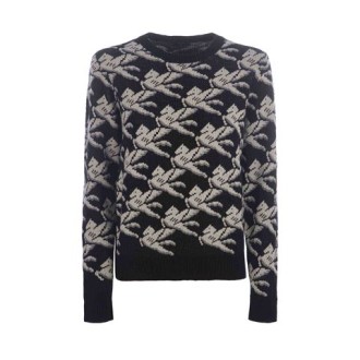 Maglia LULU, di ETRO, da donna, colore nero. Modello realizzato in lana e cachemire. Caratterizzato da motivo a intrasio lavorato con dettaglio Pegaso a contrasto. Scollo rotondo. Polsi e fondo a costine. Vestibilità regolare. 