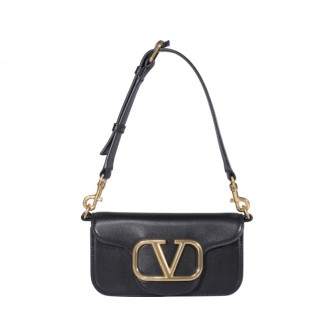 Valentino Garavani - Black Leather Mini Loc Crossbody Bag