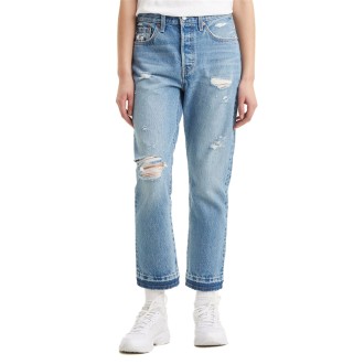 501 CROP Z0626 LIGHT INDIGO DESTRUCTED