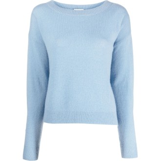 ALLUDE maglia girocollo in cashmere azzurro a maniche lunghe