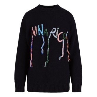 Nina Ricci Embroidered Logo Sweater L