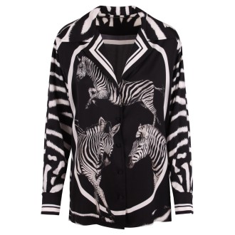 Dolce & Gabbana Zebra Print Silk Shirt 40