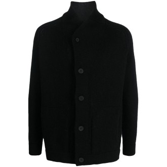 TRANSIT cardigan in maglia di lana vergine nero a collo alto
