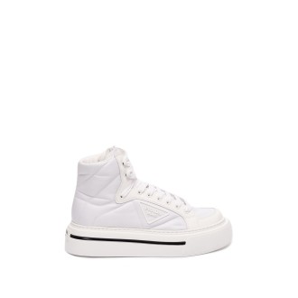 Prada `Prada Macro` `Re-Nylon And Brushed Leather Sneakers