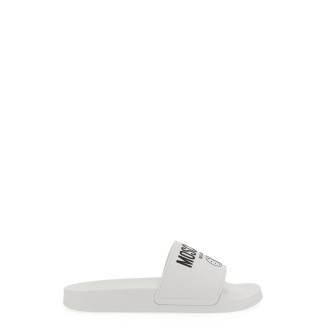 moschino slide sandal with lettering logo