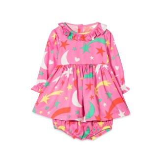 stella mccartney moon long sleeve dress with coulottes