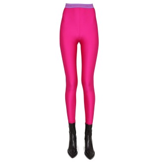 versace jeans couture leggings with logoed band