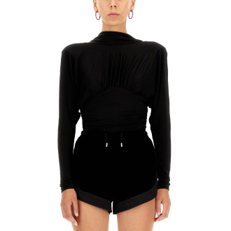 saint laurent shiny jersey top