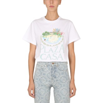 casablanca logo print t-shirt
