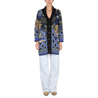 etro jacquard knit coat