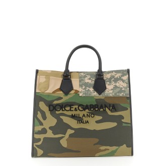 dolce & gabbana borsa shopping camouflage patchwork