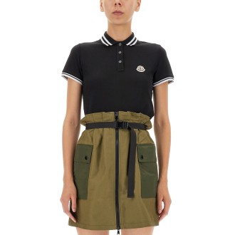 moncler logo patch polo shirt 
