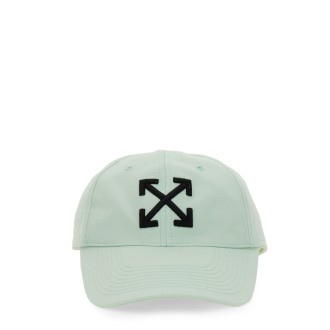 off-white baseball hat with logo