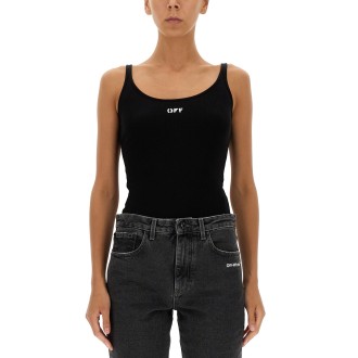 off-white ribbed tank top