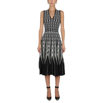 alexander mcqueen midi dress with inlay