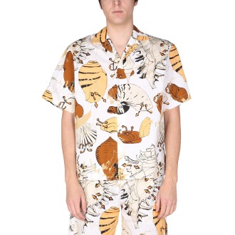 msgm shells print shirt