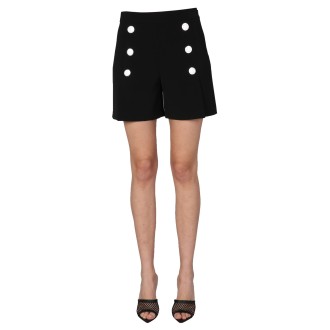 boutique moschino shorts with logo buttons
