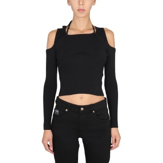 versace jeans couture shirt with bare shoulders