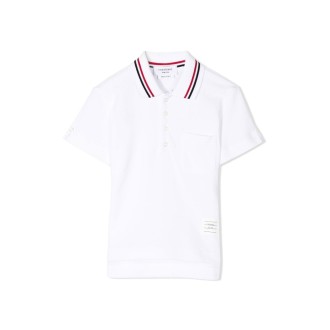thom browne short sleeve polo in classic pique