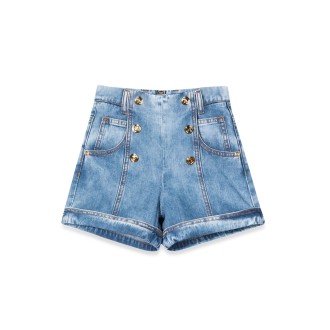 balmain pantaloncini corti con bottoni oro