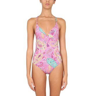 etro floral paisley print one piece swimsuit