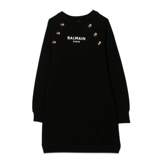 balmain gold buttons dress
