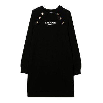balmain gold buttons dress