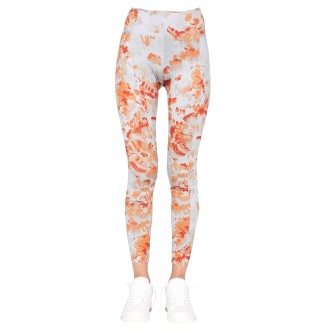 off-white leggings with chine flowers motif