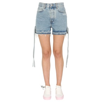 off-white denim shorts