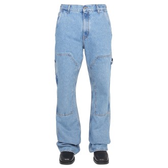 off-white carpenter flared jeans