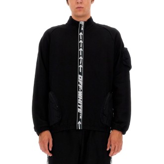 off-white zip sweatshirt.