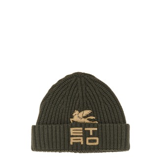 etro hat with logo patch