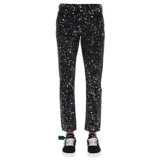 off-white jeans with paint splatters