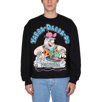 moschino flinstones print sweatshirt