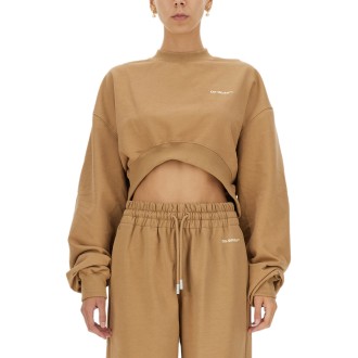 off-white cropped sweatshirt with logo