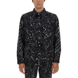 off-white jacket with patent leather effect