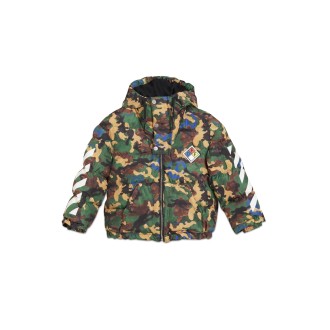 off-white piumino con stampa camouflage
