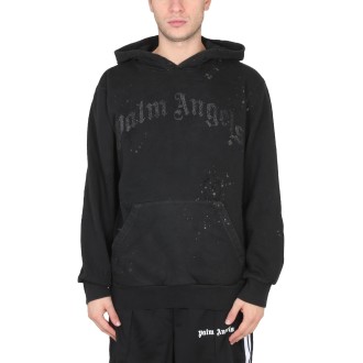 palm angels sweatshirt with glitter logo