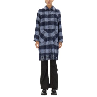 woolrich check print coat