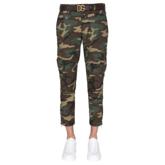dolce & gabbana cargo pants with camouflage pattern