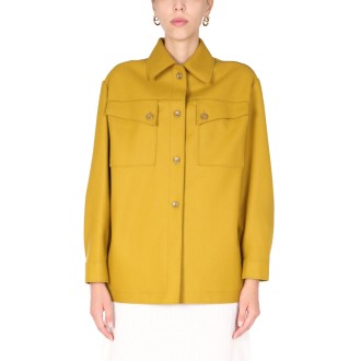 alberta ferretti shirt jacket with logo buttons