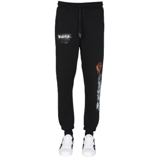 disclaimer jogging pants with logo print