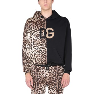 dolce & gabbana patchwork leopard sweatshirt